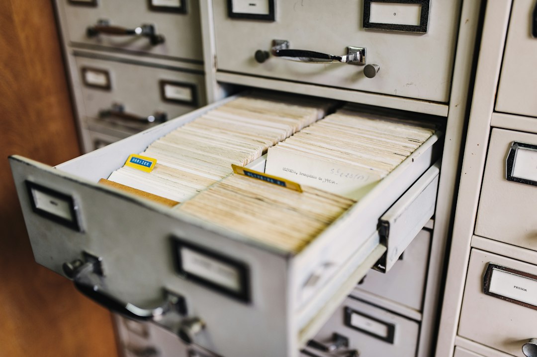 Cartelle e documenti ordinati in un archivio